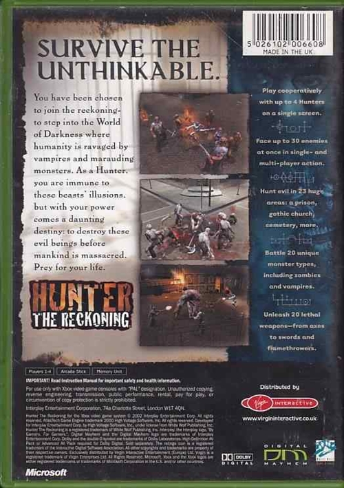 Hunter the Reckoning - XBOX (B Grade) (Genbrug)